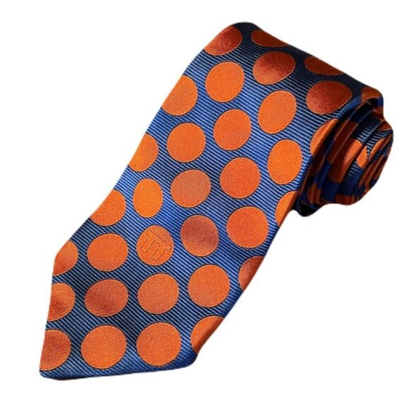 Lee Allison 60 x 3.5 Blue and Orange Dirtt Neck Tie - Picture 1 of 3
